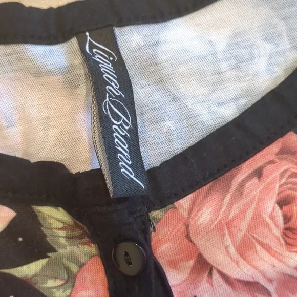 Floral Skull Print Women's Top - Picture 2 of 4